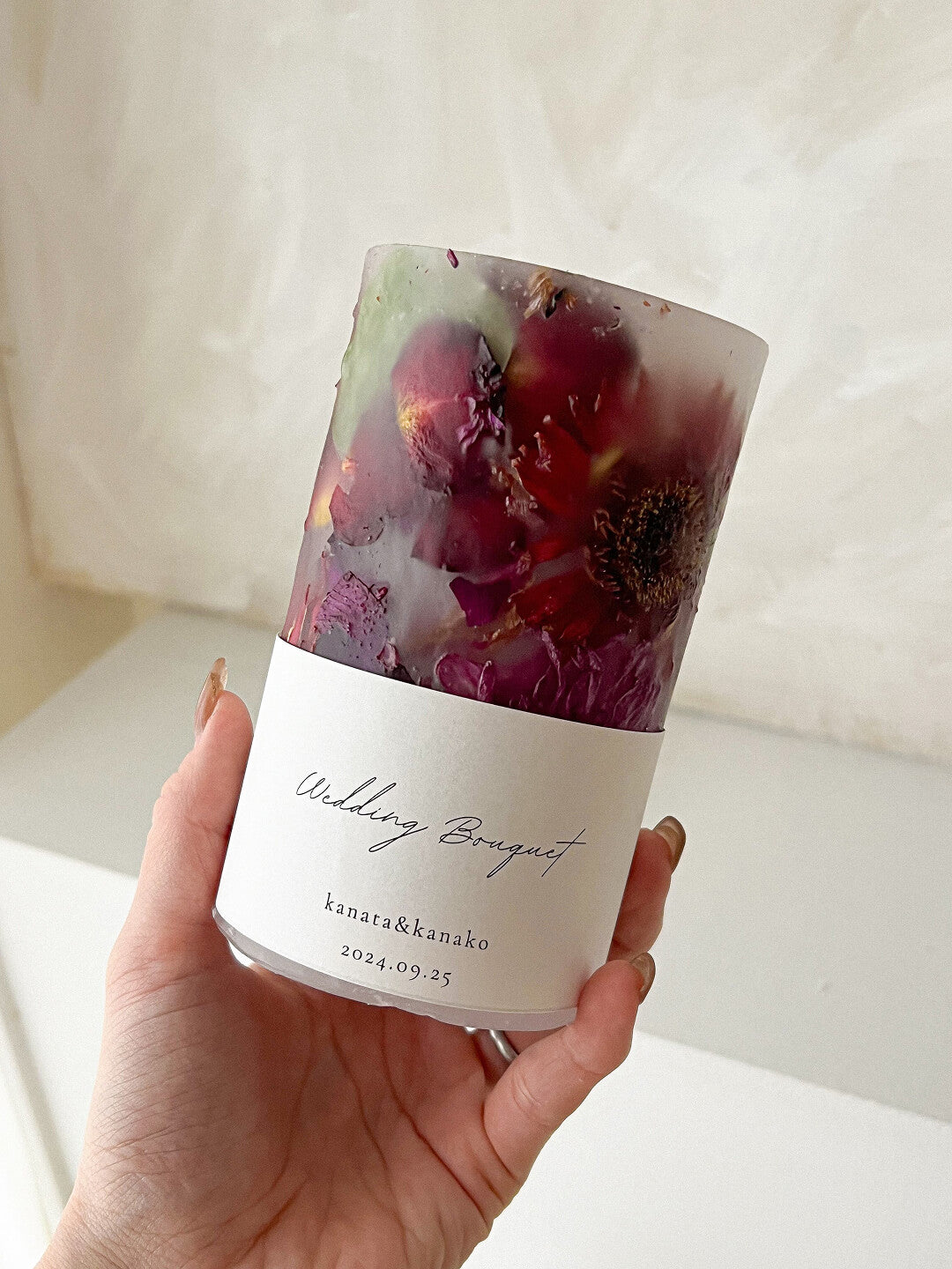 【単品】花束詰め込んだ”ランタンキャンドル”