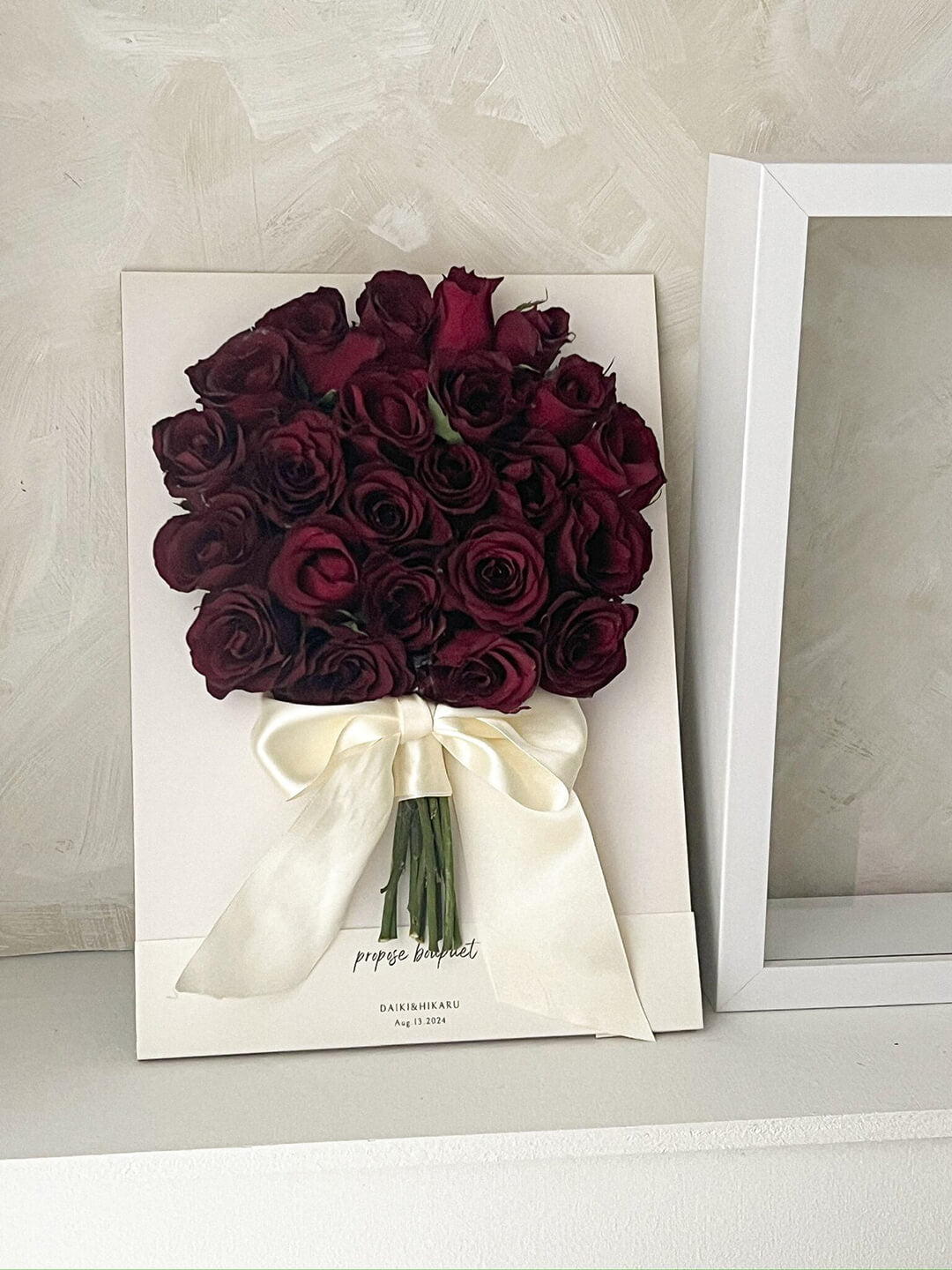 花束蘇るアート作品”フレームドライブーケ”