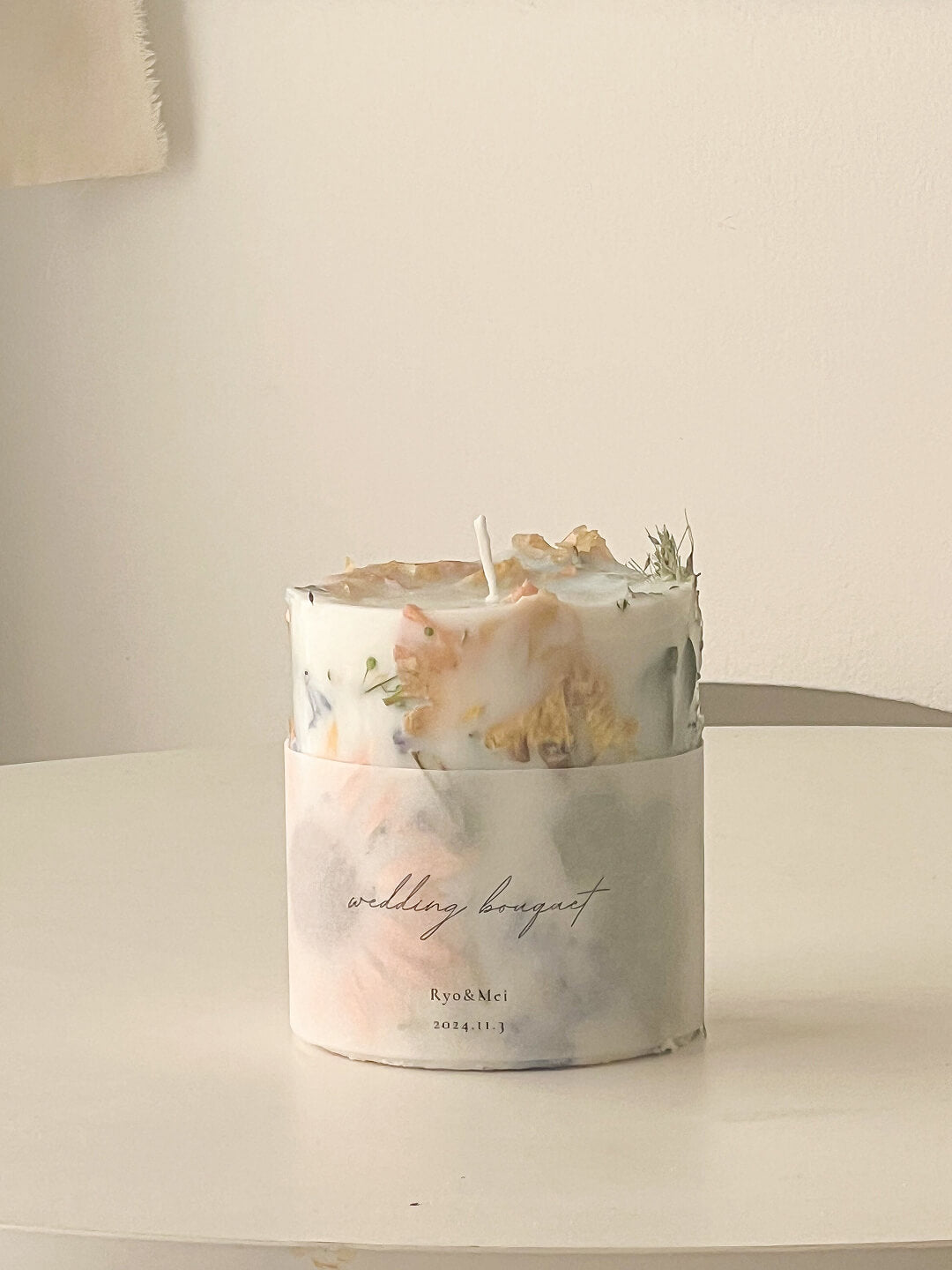 【単品】花束を詰め込んだ灯す”ボタニカルキャンドル”