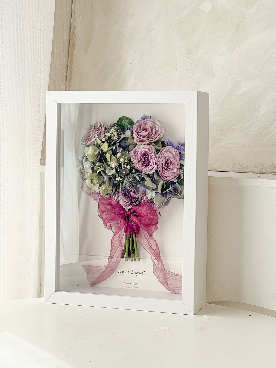 花束蘇るアート作品”フレームドライブーケ”