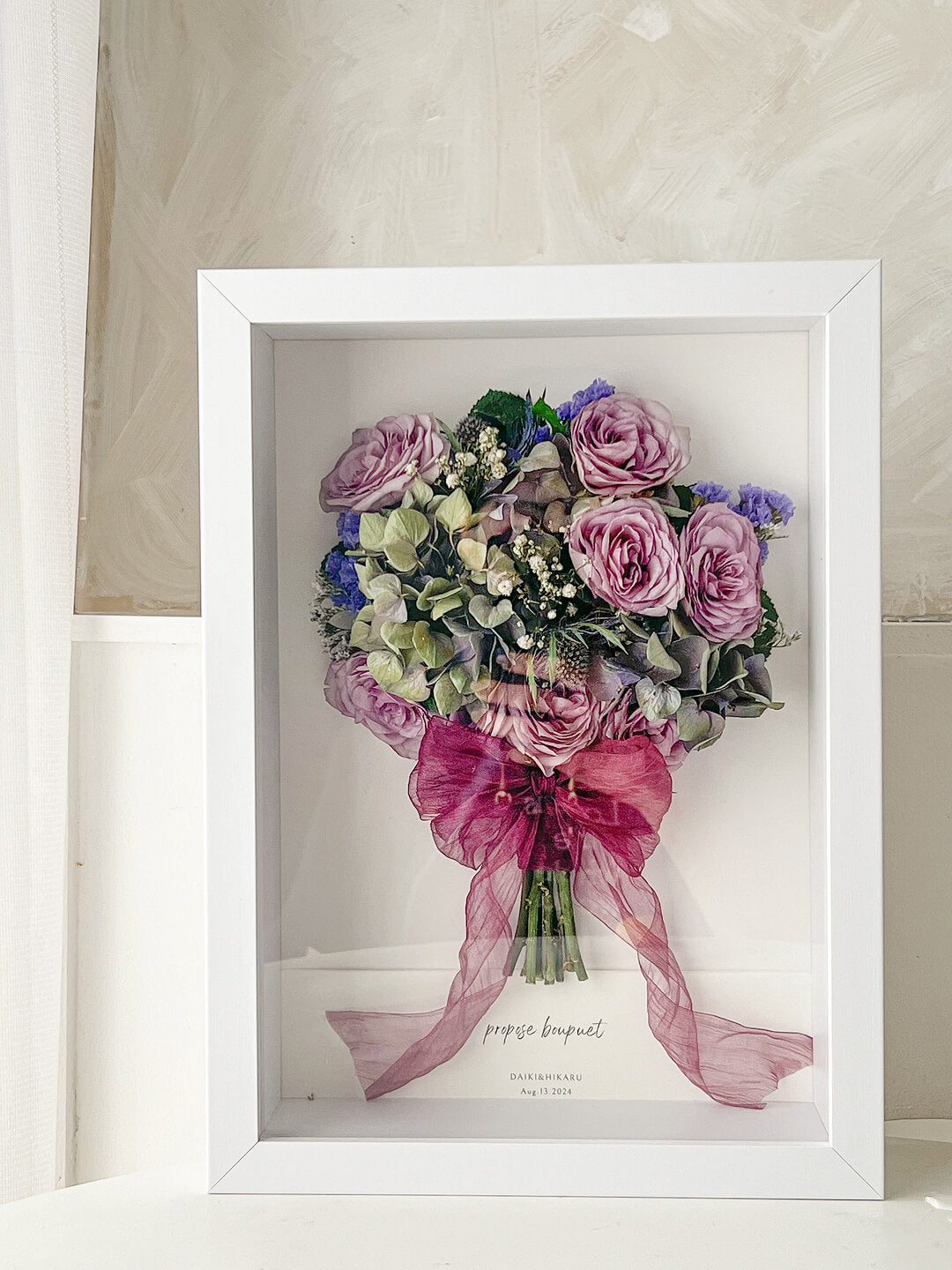 花束蘇るアート作品”フレームドライブーケ”