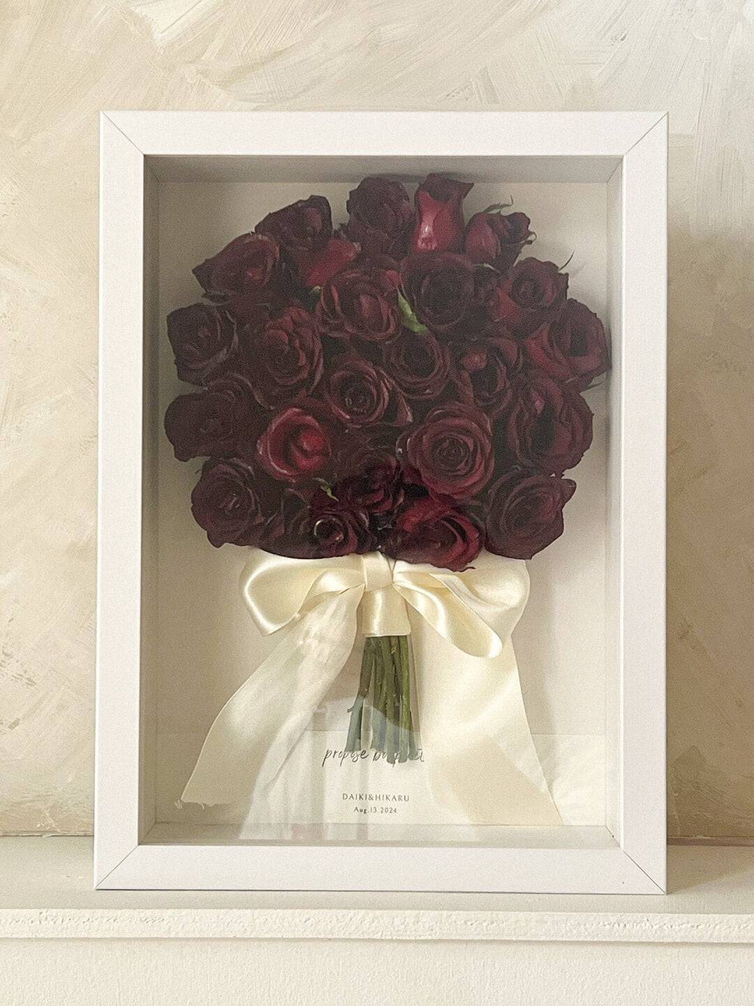 花束蘇るアート作品”フレームドライブーケ”