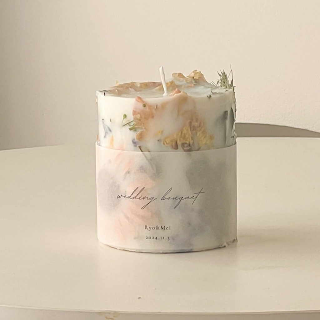 【単品】花束を詰め込んだ灯す”ボタニカルキャンドル”